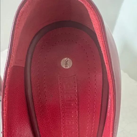 Gianmarco Lorenzi Bold Leather Red Heels Platform Square Toe Red Outsole Size 36 - Picture 14 of 14